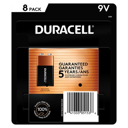 Duracell 9V Alkaline Batteries, 8-count