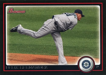 2010 Bowman Felix Hernandez #186 Seattle Mariners