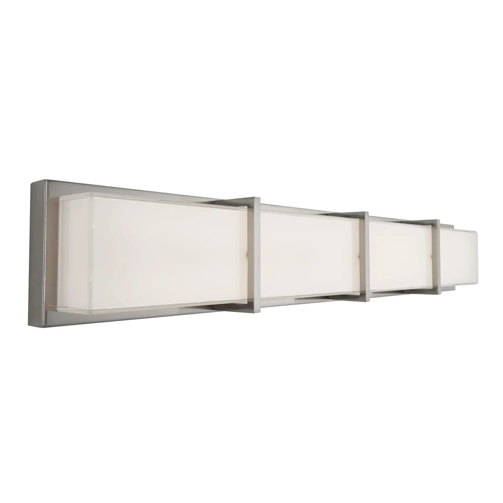 Subway 35 in. 4-Light Stainless Steel Modern Integrated LED Vanity Light Bar for Bathroom - Open Box