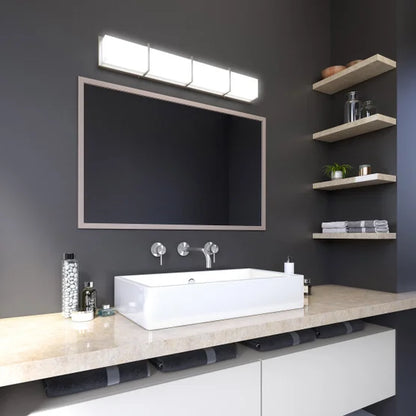 Subway 35 in. 4-Light Stainless Steel Modern Integrated LED Vanity Light Bar for Bathroom - Open Box