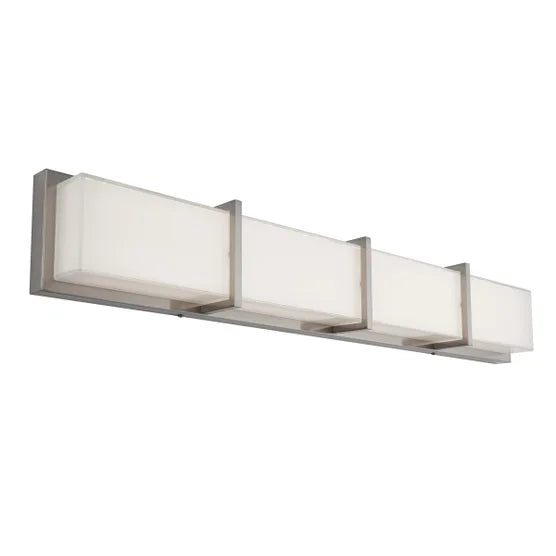 Subway 35 in. 4-Light Stainless Steel Modern Integrated LED Vanity Light Bar for Bathroom - Open Box