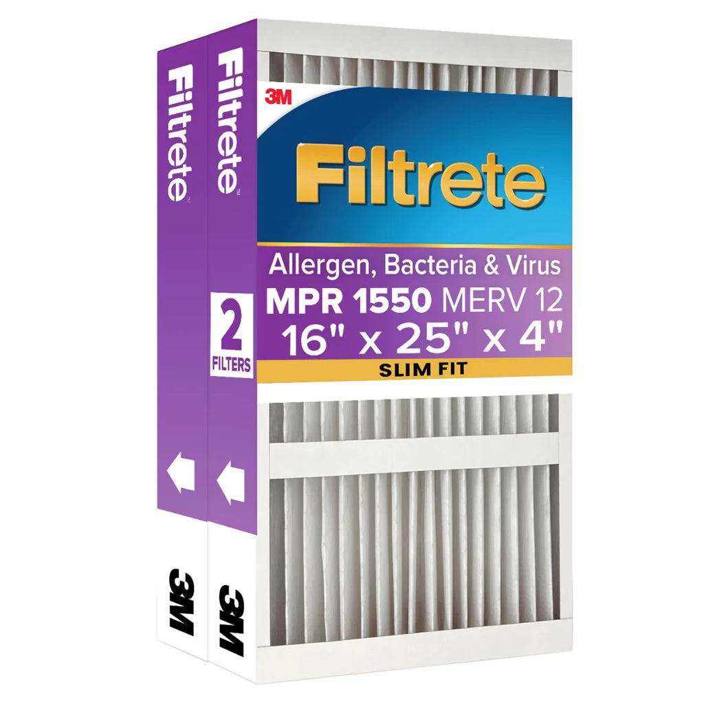 Filtrete HVAC Furnace Air Filter, MPR 1550 MERV 12, Ultra Allergen Reduction, 2 Pack