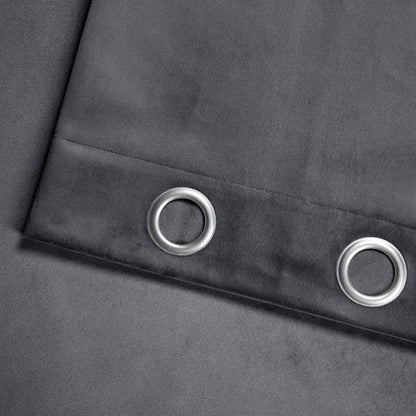 Total Blackout Gray Velvet Curtain Panels, 52 x 96 in, 2-Pack