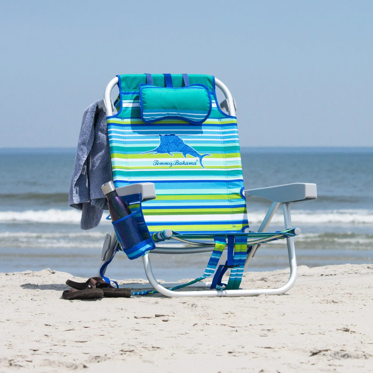 Tommy Bahama Beach Chair - Aqua Stripes - Open Box
