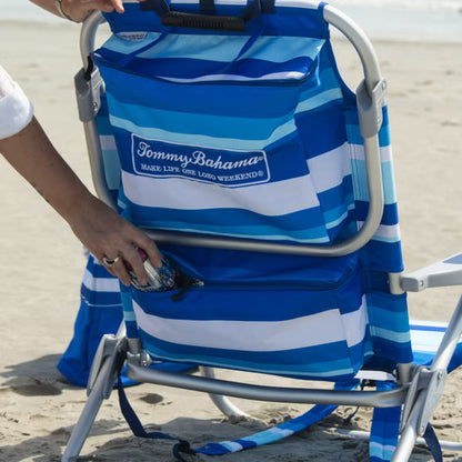 Tommy Bahama Backpack Beach Chair 2-Pack Blue Stripes