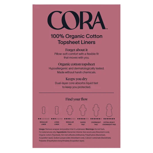 Cora 100% Organic Cotton Topsheet Liners, 160ct