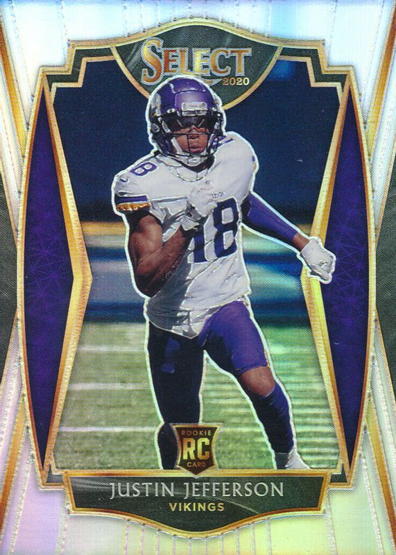 2020 Panini Select Silver Prizm Justin Jefferson #161 Minnesota Vikings