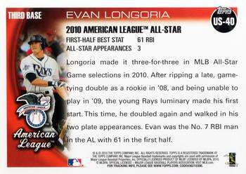 2010 Topps Update Evan Longoria AS US-40 Tampa Bay Rays