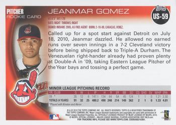2010 Topps Update  #US-59 - Jeanmar Gomez Rookie SP, VAR Pie in the face Cleveland Indians