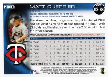 2010 Topps Update Matt Guerrier US-86 Minnesota Twins