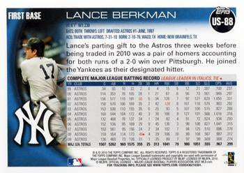 2010 Topps Update Lance Berkman US-88 New York Yankees