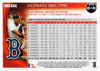 2010 Topps Update Adrian Beltre US-145 Boston Red Sox