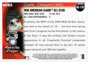 2010 Topps Update Carl Crawford AS US-170 Tampa Bay Rays