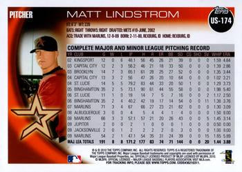 2010 Topps Update Matt Lindstrom US-174 Houston Astros