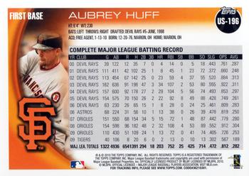 2010 Topps Update Aubrey Huff US-196 San Francisco Giants
