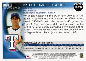 2010 Topps Update Mitch Moreland RC US-202 Texas Rangers