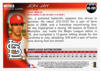 2010 Topps Update Jon Jay RC US-203 St. Louis Cardinals