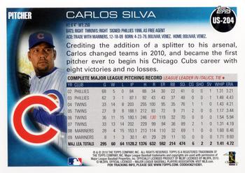 2010 Topps Update Carlos Silva US-204 Chicago Cubs