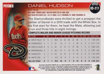 2010 Topps Update Daniel Hudson US-211 Arizona Diamondbacks