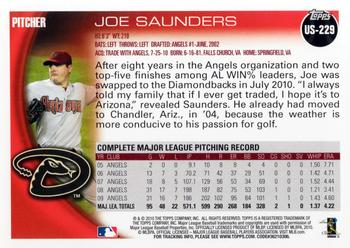 2010 Topps Update Joe Saunders US-229 Arizona Diamondbacks