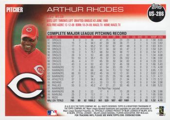 2010 Topps Update Arthur Rhodes US-286 Cincinnati Reds