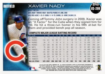 2010 Topps Update Xavier Nady US-299 Chicago Cubs