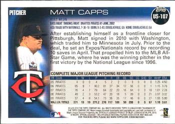 2010 Topps Update Matt Capps US-107 Minnesota Twins