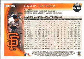 2010 Topps Update Mark DeRosa US-195 San Francisco Giants