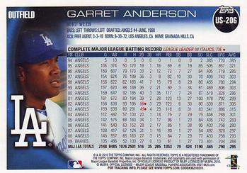 2010 Topps Update Garret Anderson US-206 Los Angeles Dodgers