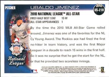 2010 Topps Update Ubaldo Jimenez AS US-210 Colorado Rockies