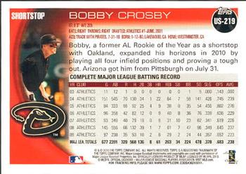 2010 Topps Update Bobby Crosby US-219 Arizona Diamondbacks
