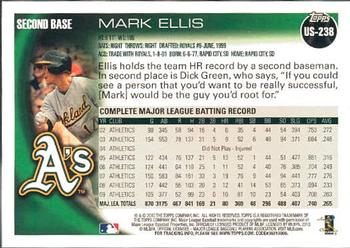 2010 Topps Update Mark Ellis US-238 Oakland Athletics