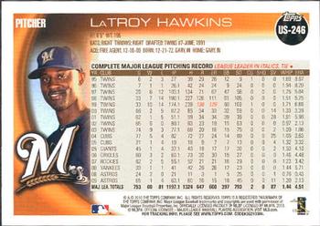 2010 Topps Update LaTroy Hawkins US-246 Milwaukee Brewers