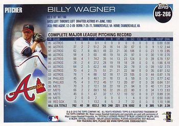 2010 Topps Update Billy Wagner US-266 Atlanta Braves