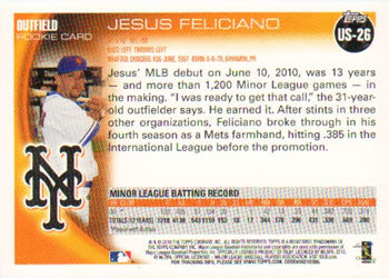 2010 Topps Update Jesus Feliciano RC US-26 New York Mets