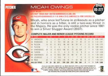 2010 Topps Update Micah Owings US-277 Cincinnati Reds