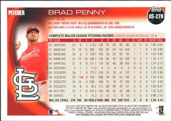2010 Topps Update Brad Penny US-278 St. Louis Cardinals
