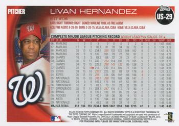 2010 Topps Update Livan Hernandez US-29 Washington Nationals