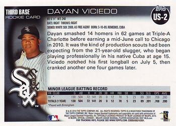 2010 Topps Update Dayan Viciedo RC US-2 Chicago White Sox