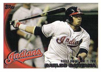 2010 Topps Update Carlos Santana RD US-307 Cleveland Indians