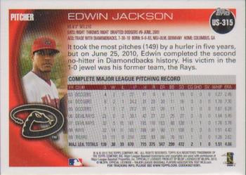 2010 Topps Update Edwin Jackson SP, VAR US-315b Arizona Diamondbacks