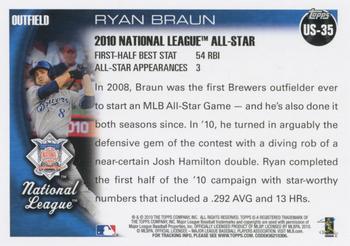 2010 Topps Update Ryan Braun AS US-35 Milwaukee Brewers