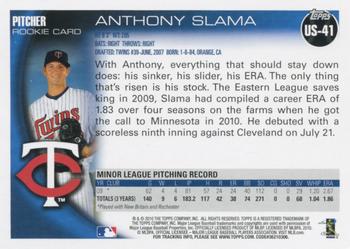 2010 Topps Update Anthony Slama RC US-41 Minnesota Twins