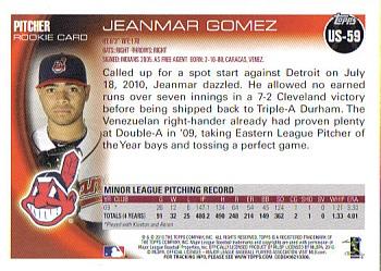 2010 Topps Update Jeanmar Gomez RC US-59 Cleveland Indians