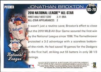 2010 Topps Update Jonathan Broxton AS US-70 Los Angeles Dodgers