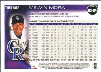 2010 Topps Update Melvin Mora US-84 Colorado Rockies