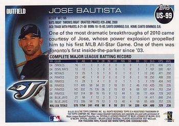 2010 Topps Update Jose Bautista US-99 Toronto Blue Jays