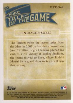 2010 Topps More Tales of the Game #MTOG-6 "Intracity Sweep"