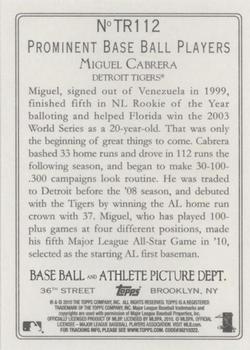 2010 Topps Turkey Red #TR112 Miguel Cabrera Detroit Tigers