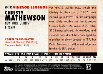2010 Topps Vintage Legends #VLC-33 Christy Mathewson New York Yankees, New York Giants